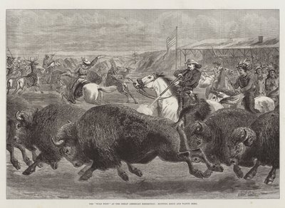 The Wild West at the Great American Exhibition, Hunting Bison and Wapiti Deer by Samuel John Carter